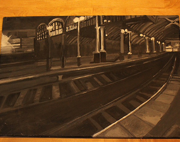 train oil painting