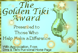 Diva and Tiki's Gold Tiki Award