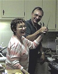 Shirley and Steve with knife