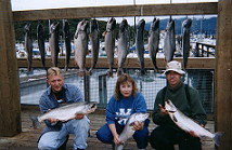 Shane, Joe and Joe fishing at Valdez, AK