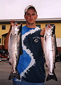 Two Silver (Coho) Salmon from Ship Creek Ak July 27, 2001