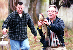 Lewis and his father with a Good Size Brown in West Virgina