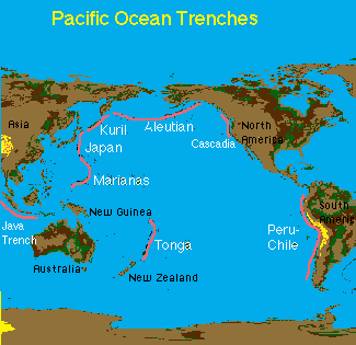 deep ocean trenches map