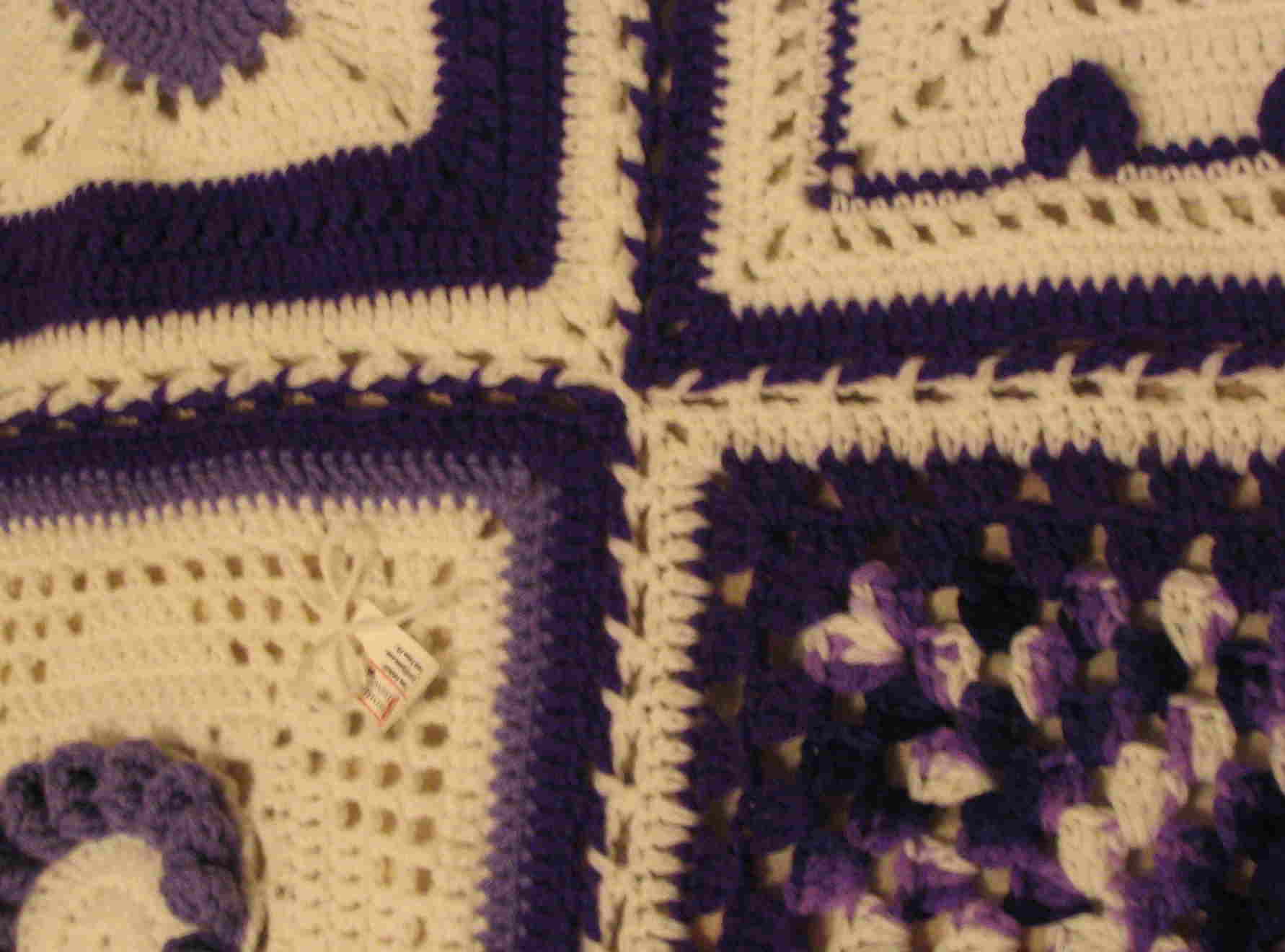Detail of square borders on Tracey C afghan