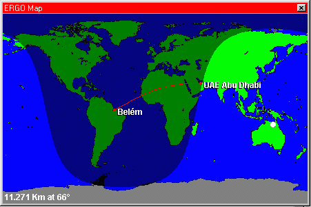 Tela de Mapa Mundi no software Ergo