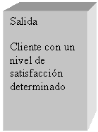Cuadro de texto: Salida
 
Cliente con un nivel de satisfacci�n determinado


