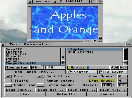 see the nice space between the word - apple