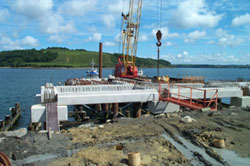 The new top of the wharf takes shape