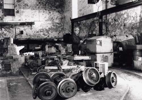 Author driving loco, South Crofty Mine Loco Shop - Redruth/Camborne.