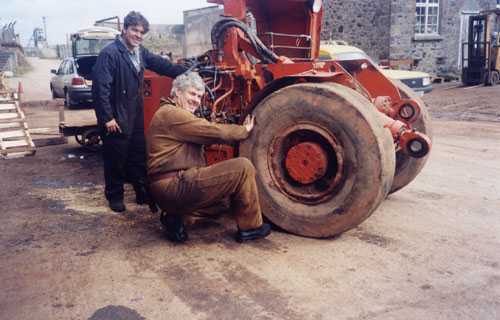Assembling a dump truck.