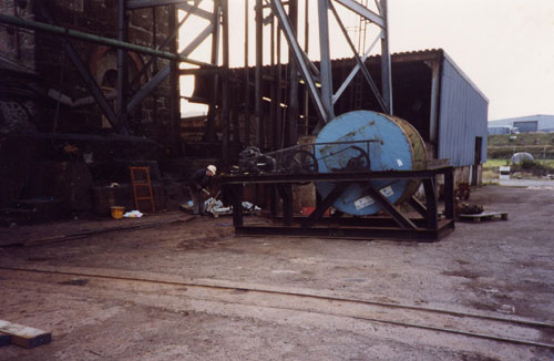 Fitting the new rope. Robinson�s Winder.