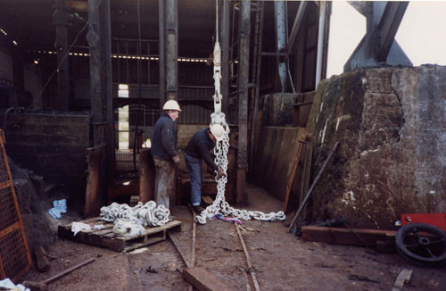 Almost ready to fit the chains to the cage. Robinson�s Winder.