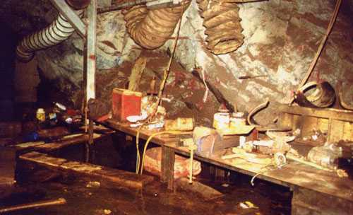 The work bench is gradually being engulfed with the rising tide.