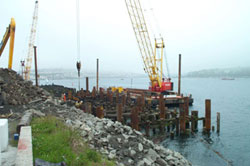 View of both the old and the old piles