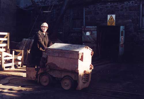 Author driving loco, South Crofty Mine - Redruth/Camborne.