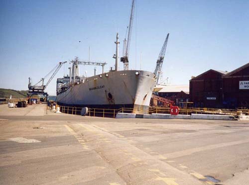 R.F.A. Brambleleaf in for 60+ days refurbishment. Falmouth Docks circa 2002.