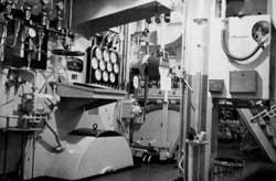 Control platform after thorough cleaning of Engine Room circa 1960
