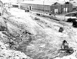 Removal of Rock from cliff.  circa 1954