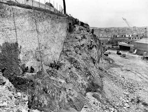 Cliff Face with workforce. Circa 1954