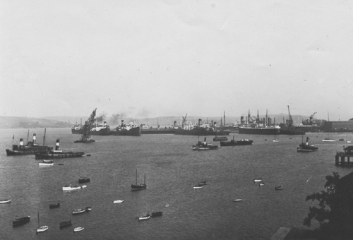 The inner harbour showing docks circa 1934.