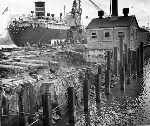 The foundations being laid for the new Compressor house.  Falmouth Docks circa 1957.