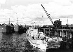 Landing Craft alongside the Eastern Breakwater