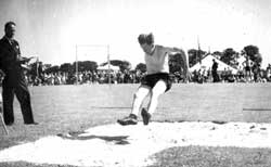 The Long Jump.  Falmouth Docks' sports day circa 1950.