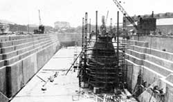 Constructing the Caisson for No 4 dock.