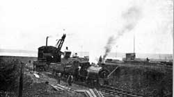 Steam loco working on construction of no4 dock.