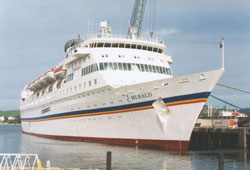 Cruise Liner " Emerald" visiting Falmouth. circa 1990's.