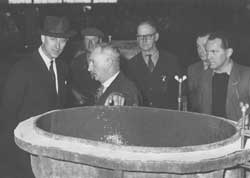 Duke of Edinburgh visiting Fitting Shop circa 1958