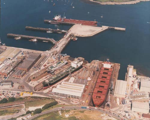 Aerial shot of the docks circa 1997/98