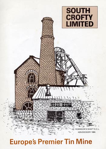 Drawing of Robinson's Shaft from the front cover of a South Crofty brochure.