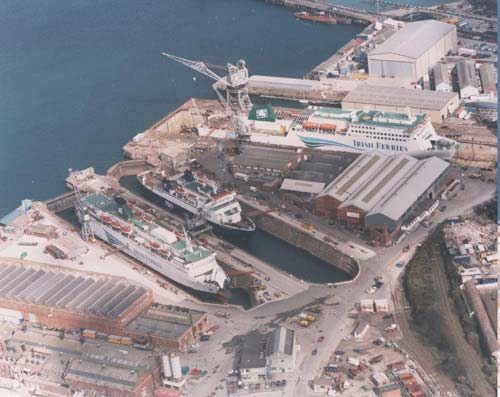 Aerial shot of the docks circa 1997/98
