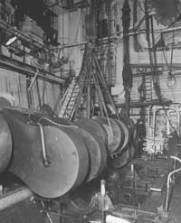 Lifting the Crankshaft from main engine bed circa 1960