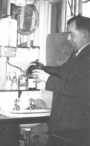 The Barman at Celebration time. Falmouth Docks circa 1970's