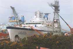 Princess Danae in No.3 dry-dock. circa 1999