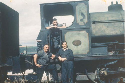 Three Loco personnel with Falmouth Dock's loco circa 1970's