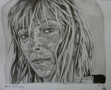 Anita Pallenberg, carbon pencil, 2006.