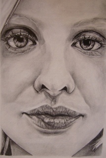 Courtney Love, carbon pencil, 2006.