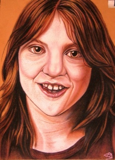 12 year old Courtney Love, pastels, 2007.