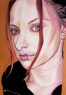 Self-portrait, oil pastels, 2006.
