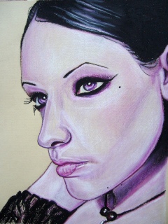 Robin, watercolor pastels, 2006.