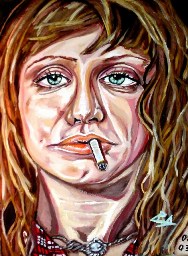 Courtney Love, oilpainting, 2003.