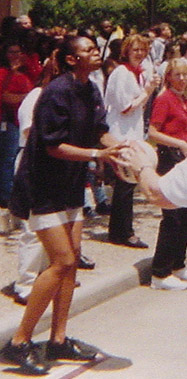 Tina, shooting in fan competition