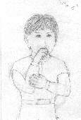 [Shea at age 3--line art]