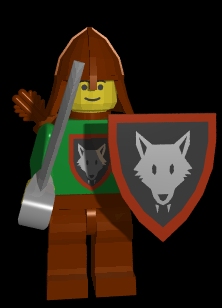 Rendering of a LEGO Castle figure