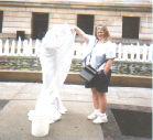 Me and strange living statue