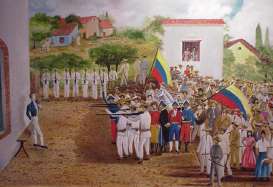 Fusilamiento de Piar, al lado de la catedral de Angostura