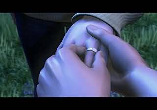 Puts the ring on Raine's hand